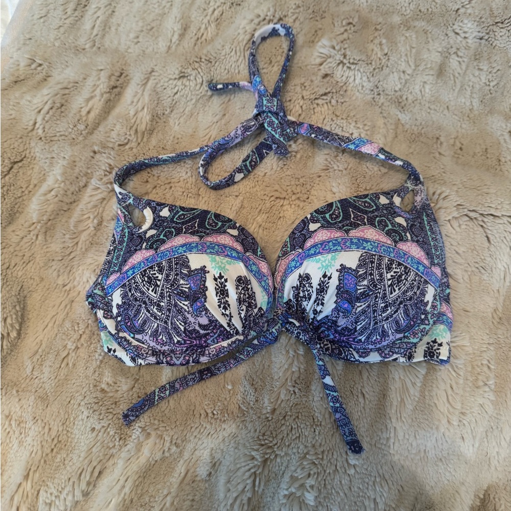 Paisley Print Halter Bikini Top
